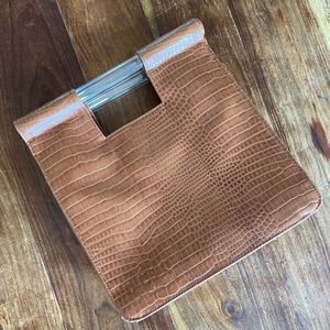 Beis The Crossbody Bag in Cognac Croc